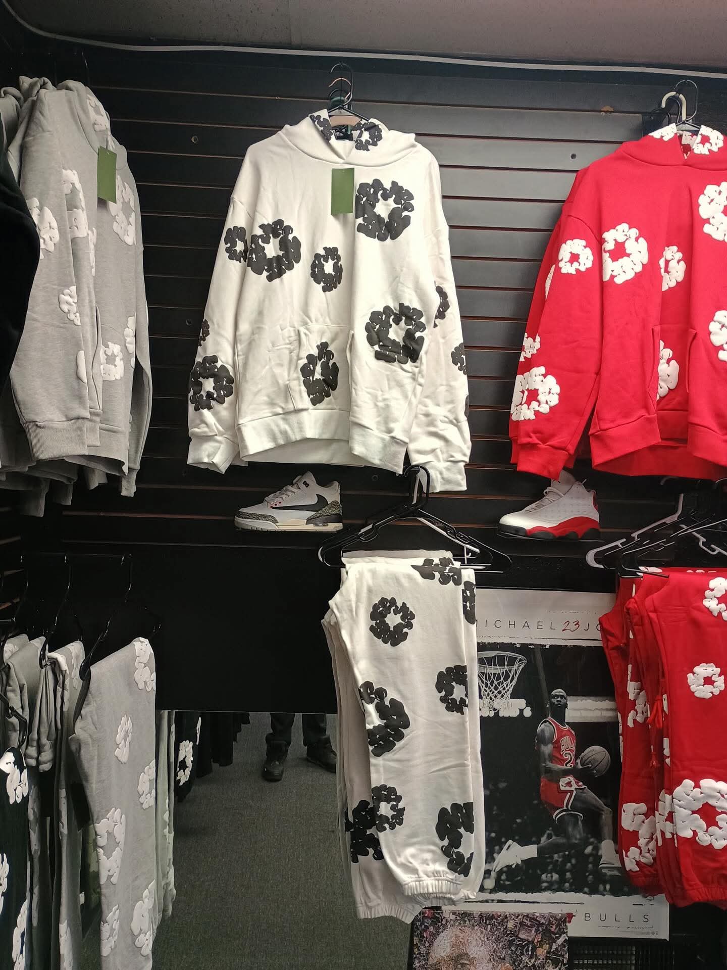 Denim Tears hoodies and sweatpants in store
